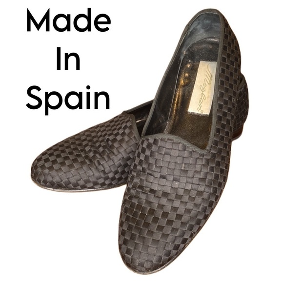 MEZLAN Tuxedo Woven Silk Leather Formal Men's Dress Shoes - Handmade in Spain 9 - Picture 1 of 13